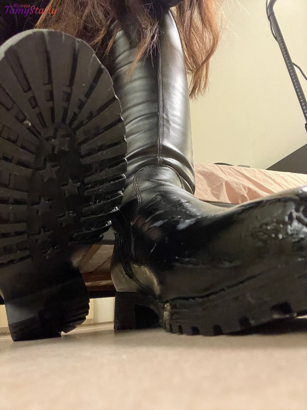 March &amp; Blast in Super Thigh Boots - Ball Stomp, Bootjob #4