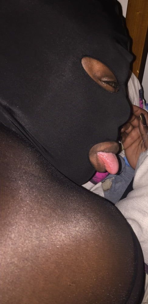 Cheating Masked Ebony with white lovers cock #7