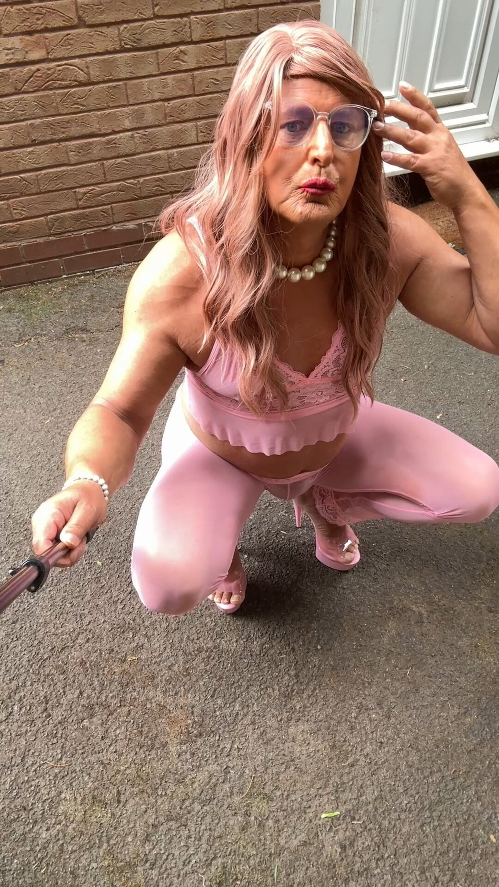Sexy Crossdresser kellycd2022 in pink outfit and heels  #37