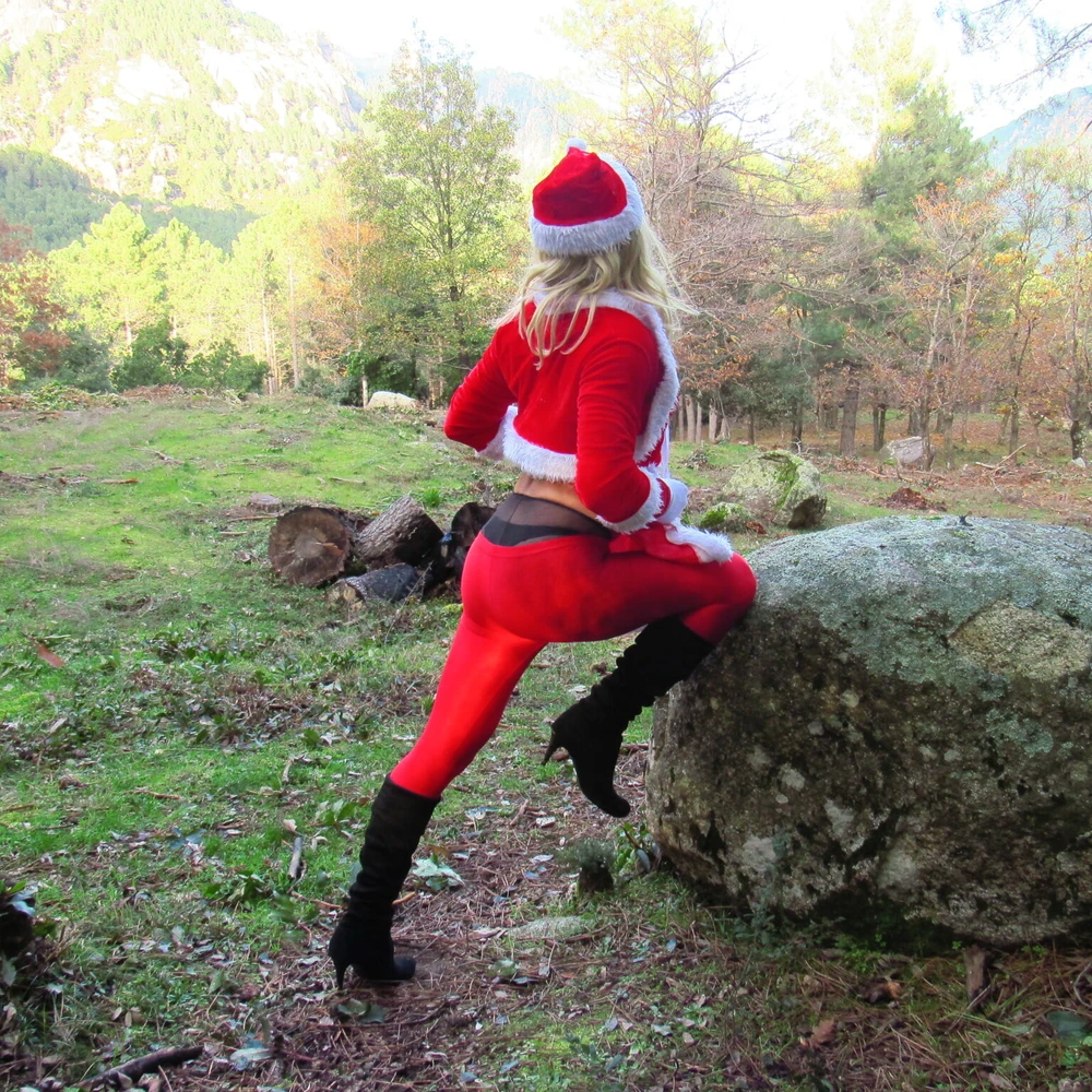 Shy snowflake shows off her ass in stockings. #45