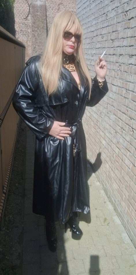 Smoking in black coat #8