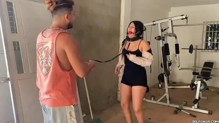 bitchy personal trainer turned bdsm slave selfgags         