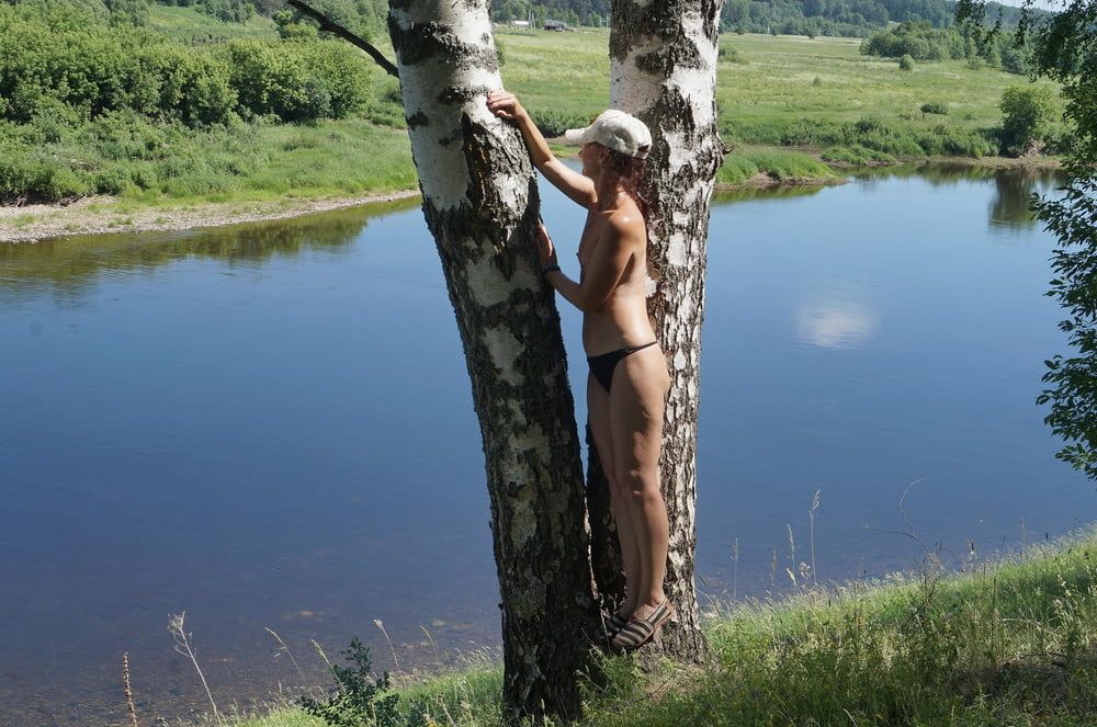 Nude near birch upon Volga #26