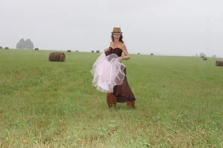 rainy day in field           