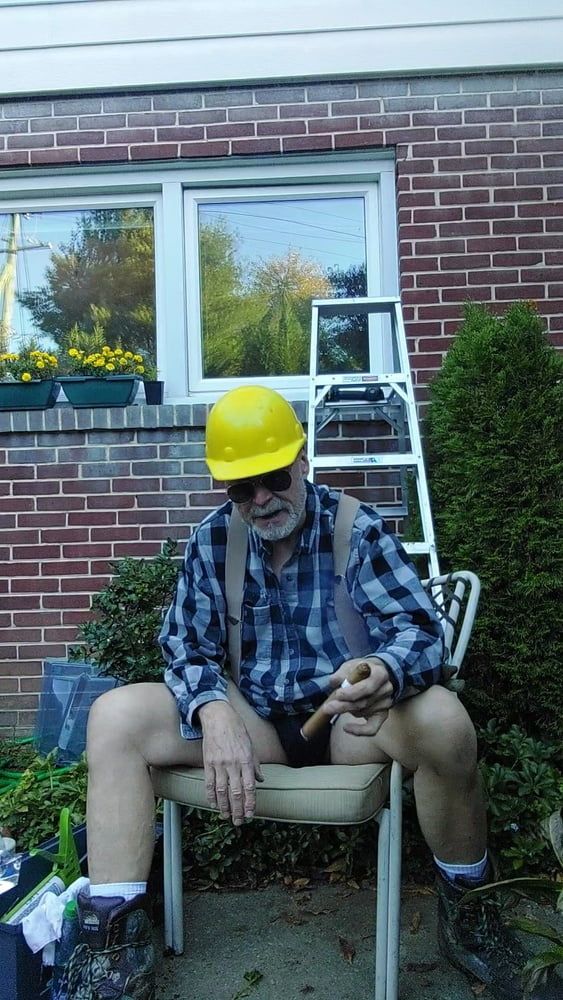 Construction dad inspecting windows #18