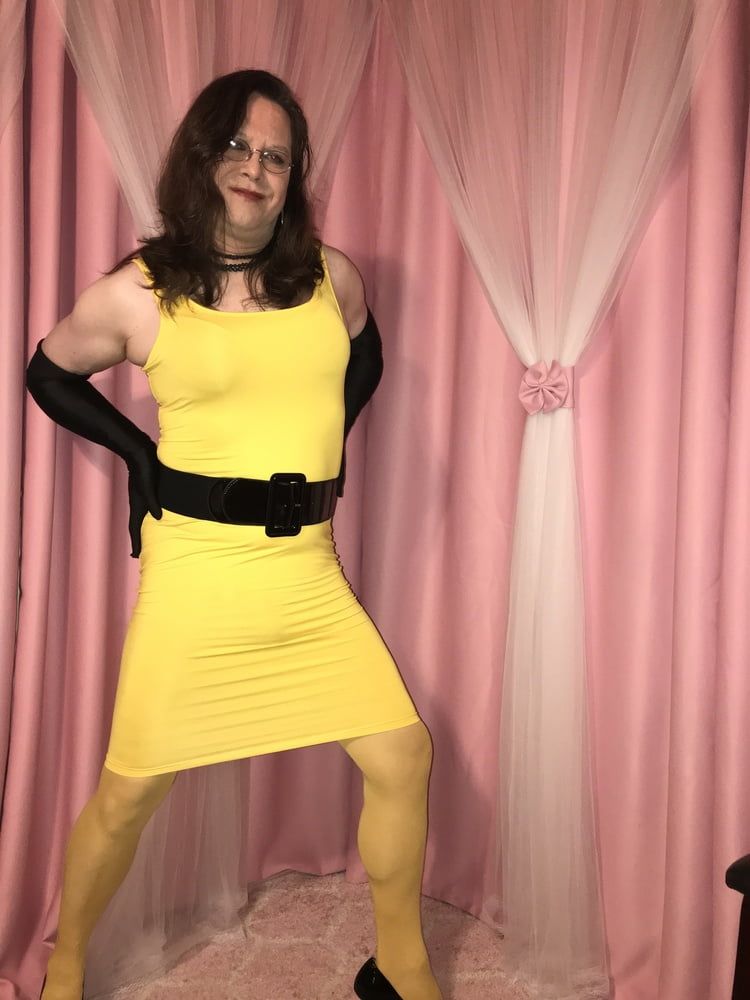 Joanie - Yellow Pencil Dress #9