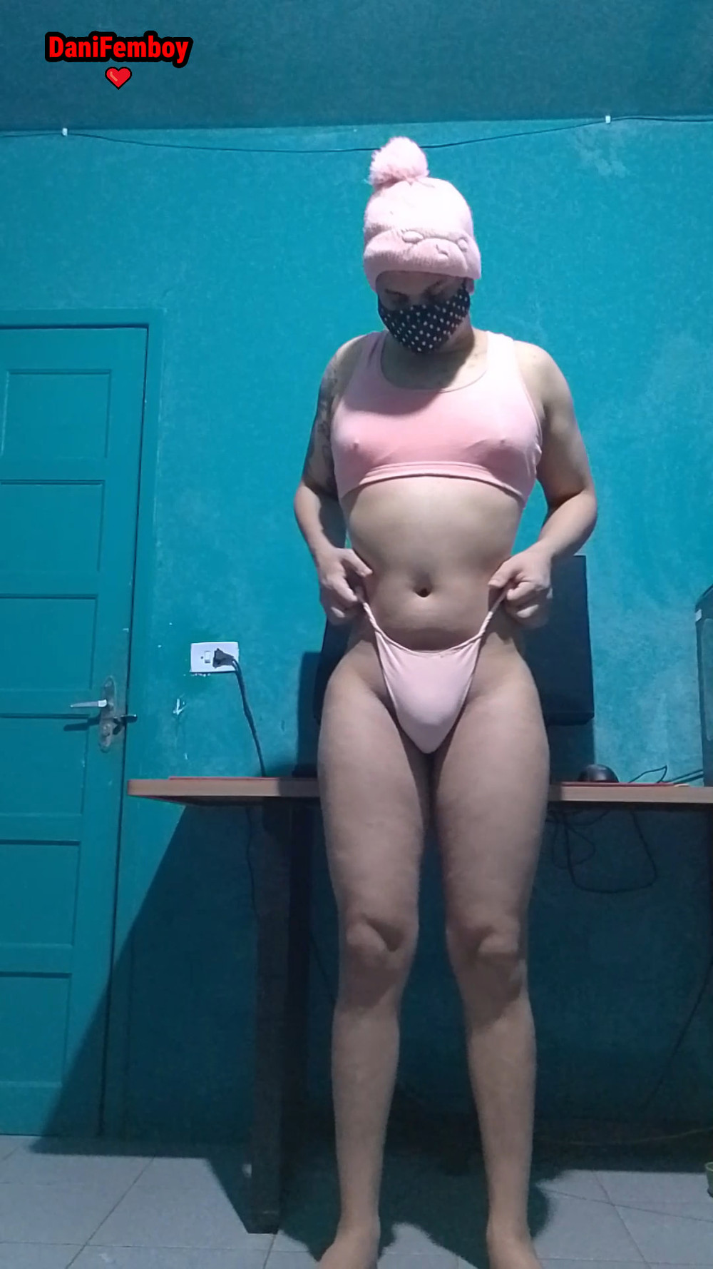 "Virgin femboy twink Fofo, dressed in slutty lingerie, ready #3