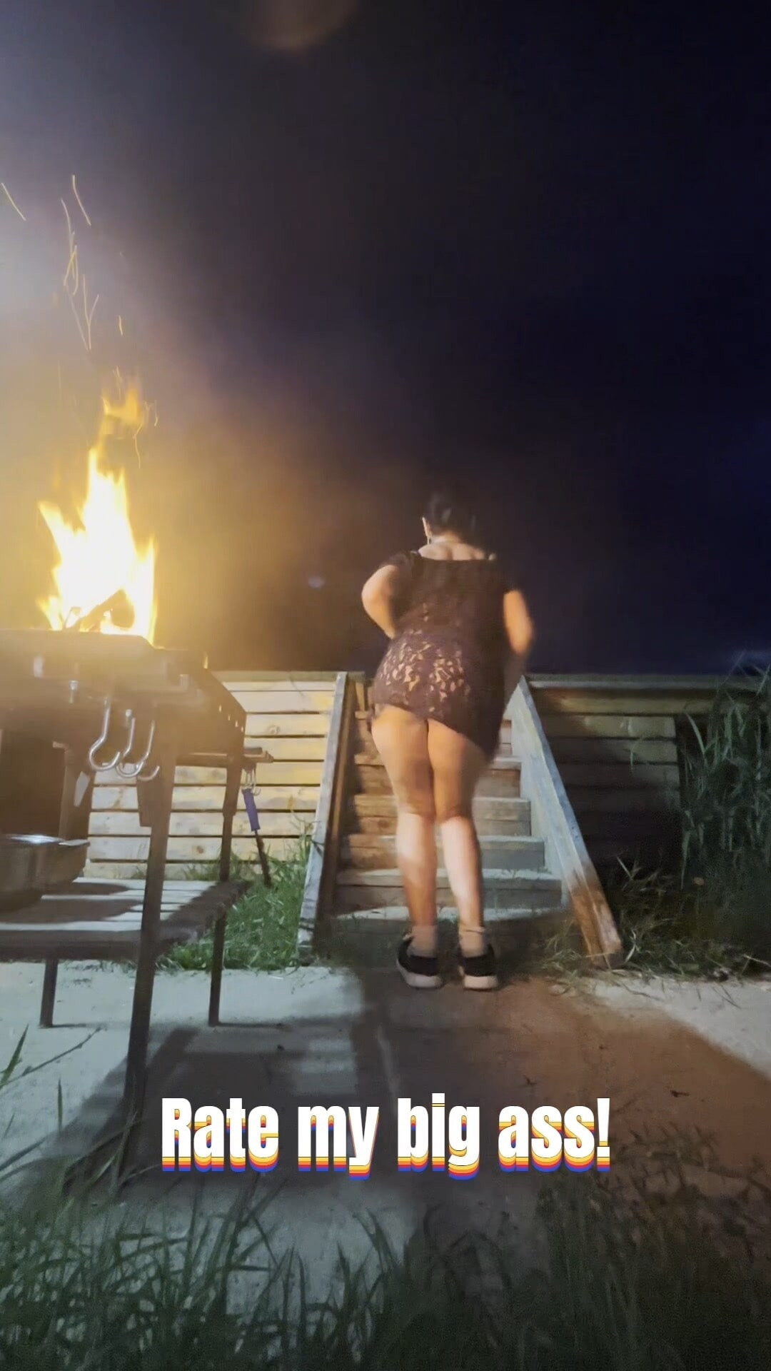 Bikini Thong Fire Dance – Sexy MILF in Sheer Mesh Dress #7