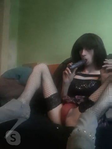 CipciaOliwcia's sissy captured on Skype. #17