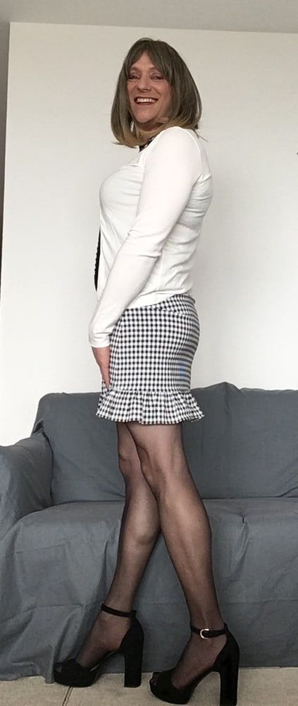 Petra in a plaid skirt and stockings ❤️ #8