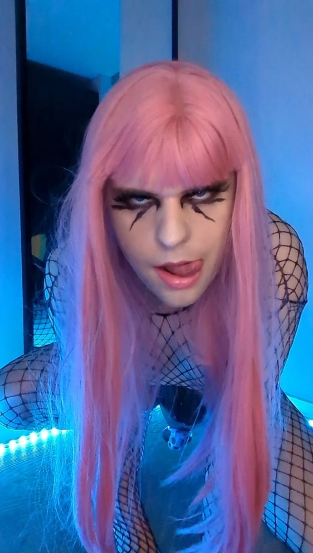 Goth Sissy Spooky FISHNET Tranny Shemale #2