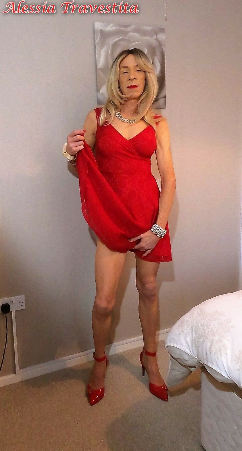 65 Alessia Travestita in Flirty Red Dress