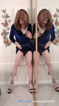 blue cocktail dress for big tit tranny lucy         