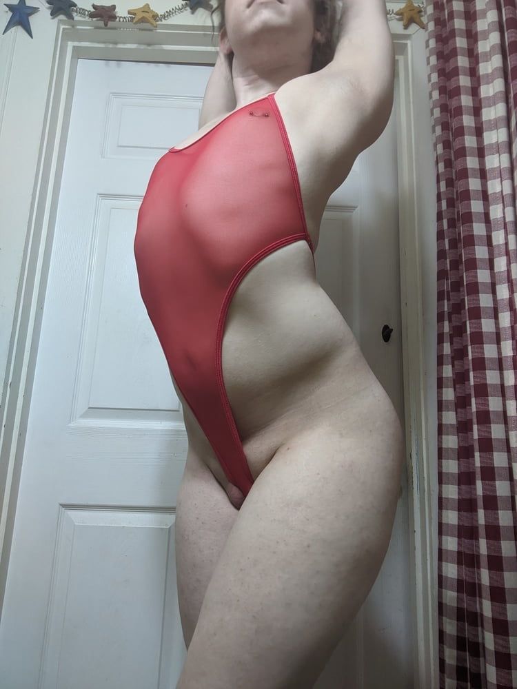 Transparent Red Swimsuit #11