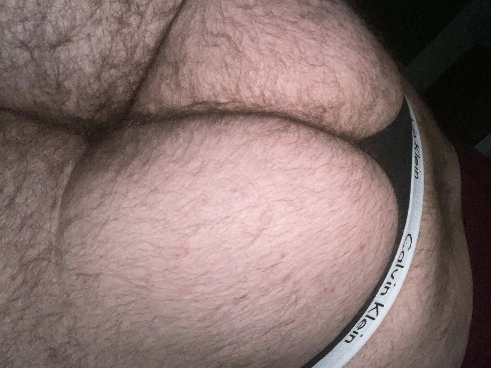 Hairy ass in thong #8