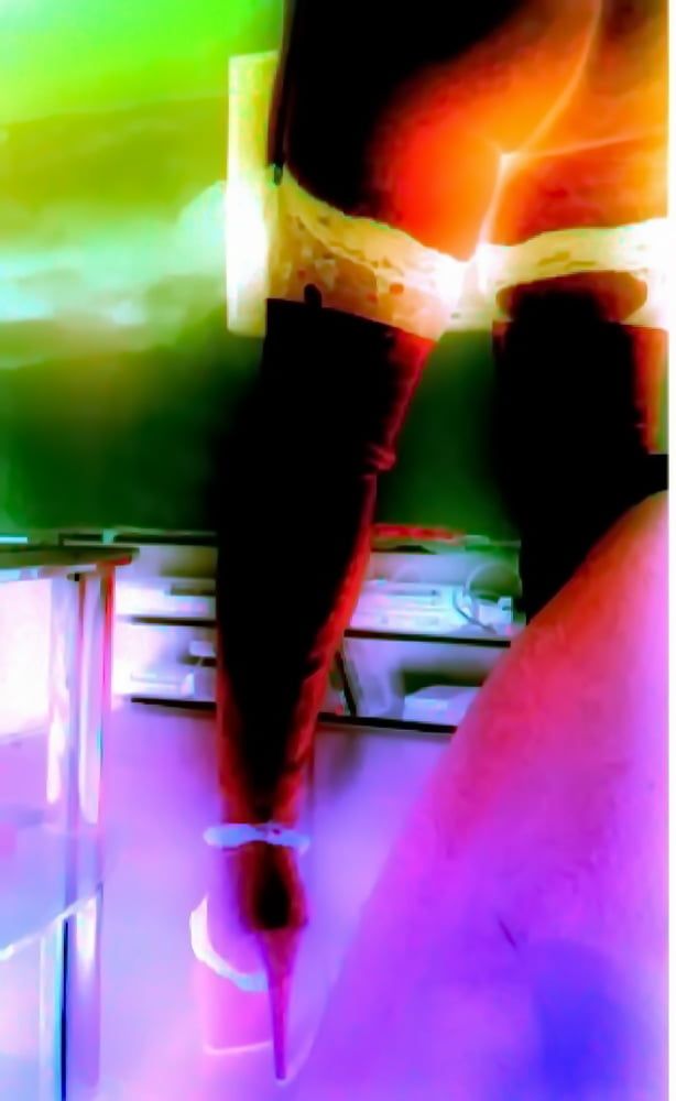 Overknee Boots Pink Latex Stiefel Fetish High Heels Tits Hot #18