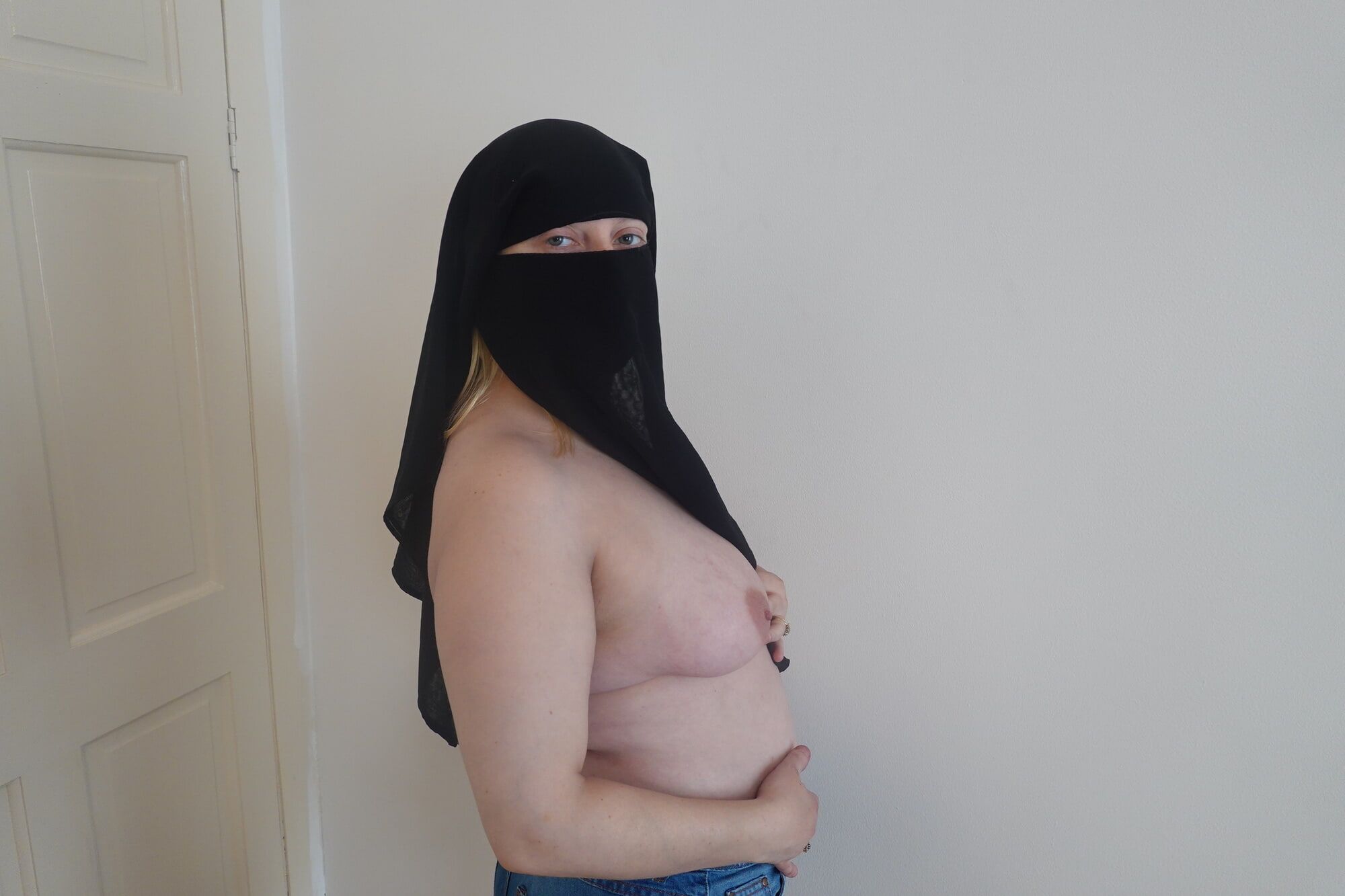 Wearing Shorts and pantyhose in Niqab  #16