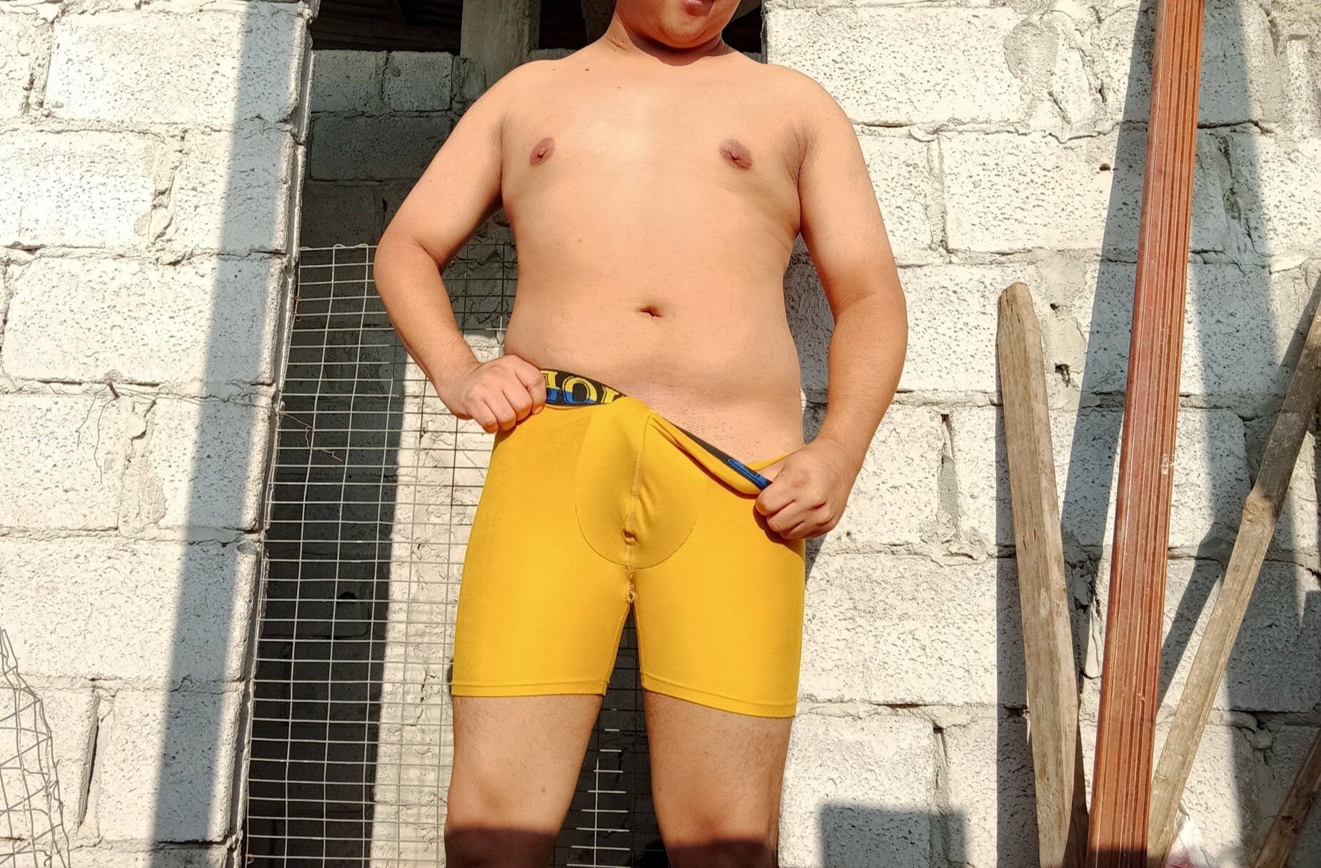 In Boxer (mustard yellow) - Under the sun - on my terrace #8