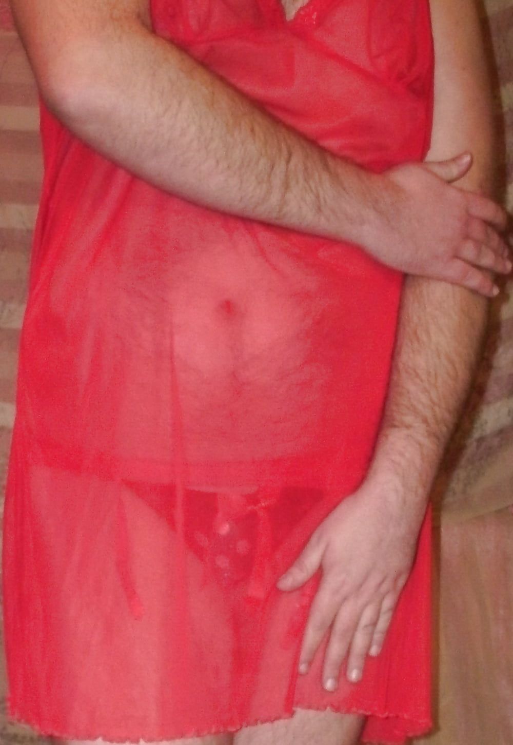 Sissy Boy Lovelaska - Sexy red nightgown #11