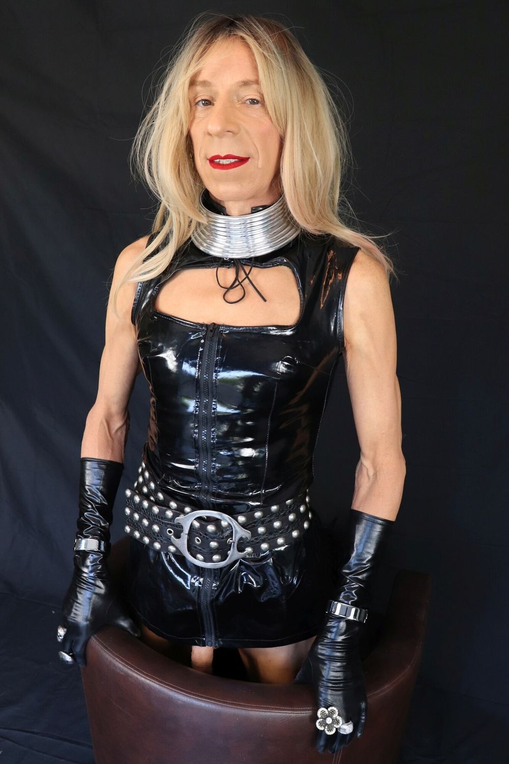 100 Alessia Travestita in Black PVC #19