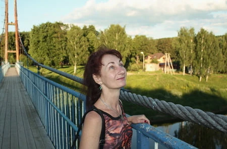 on the hanging bridge         