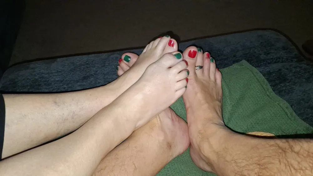 Playing footsie after our Pedicure #22