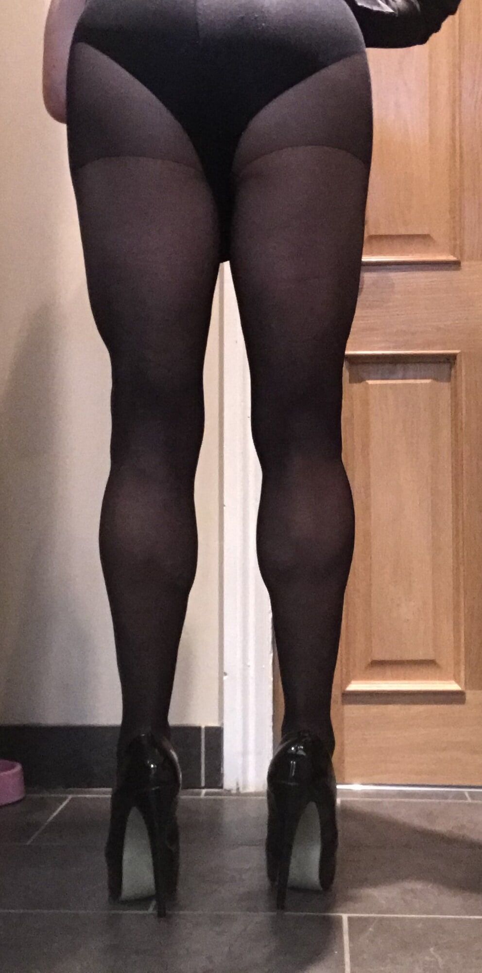 sexy slut in sheer black tights #9