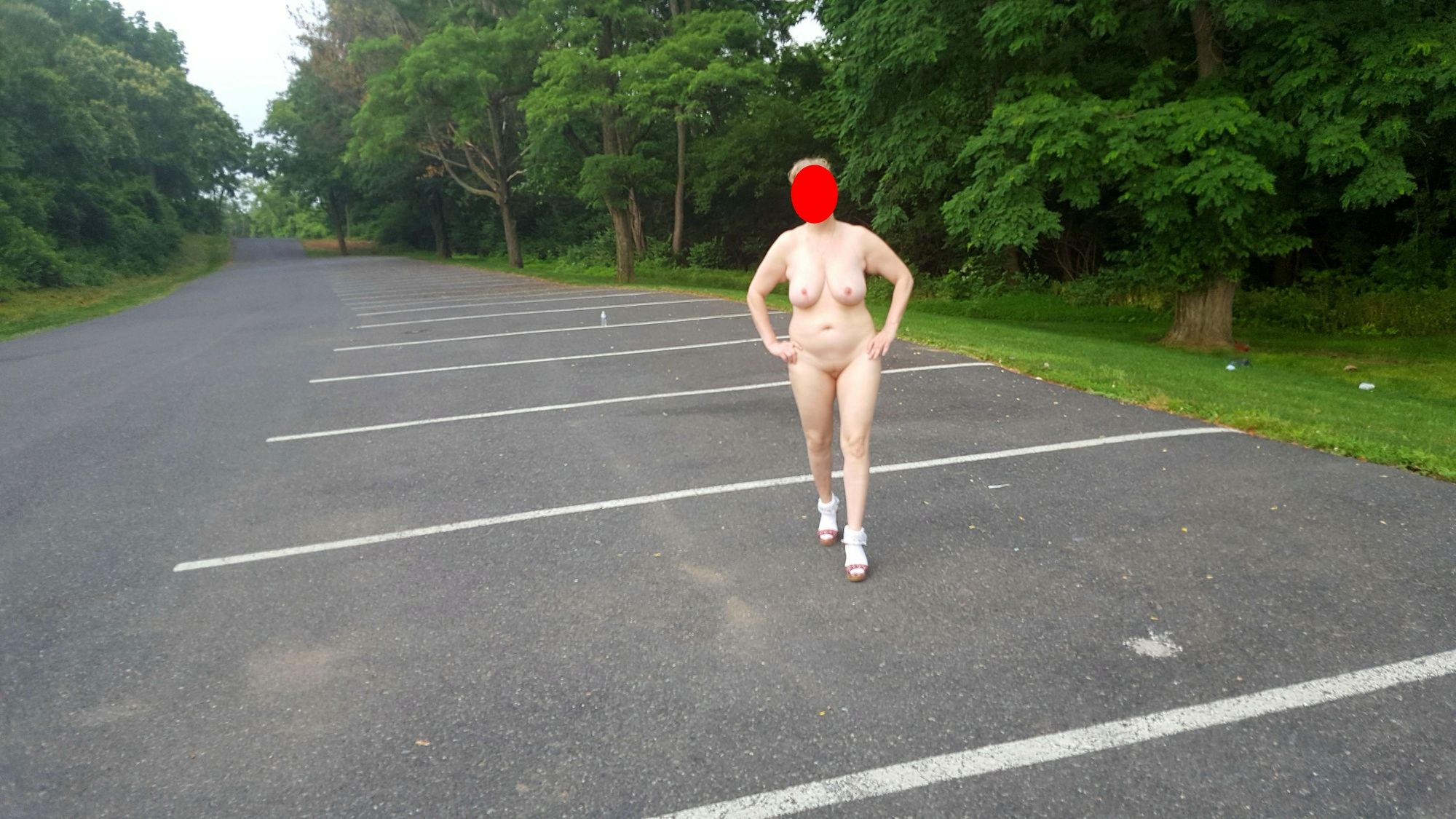 naked parking lot walk #41