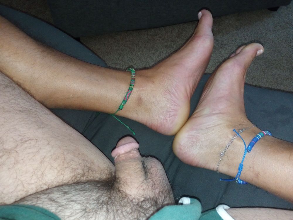 My pedicured toes and anklets #6