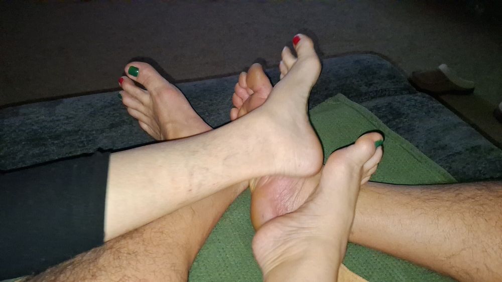 Playing footsie after our Pedicure #17