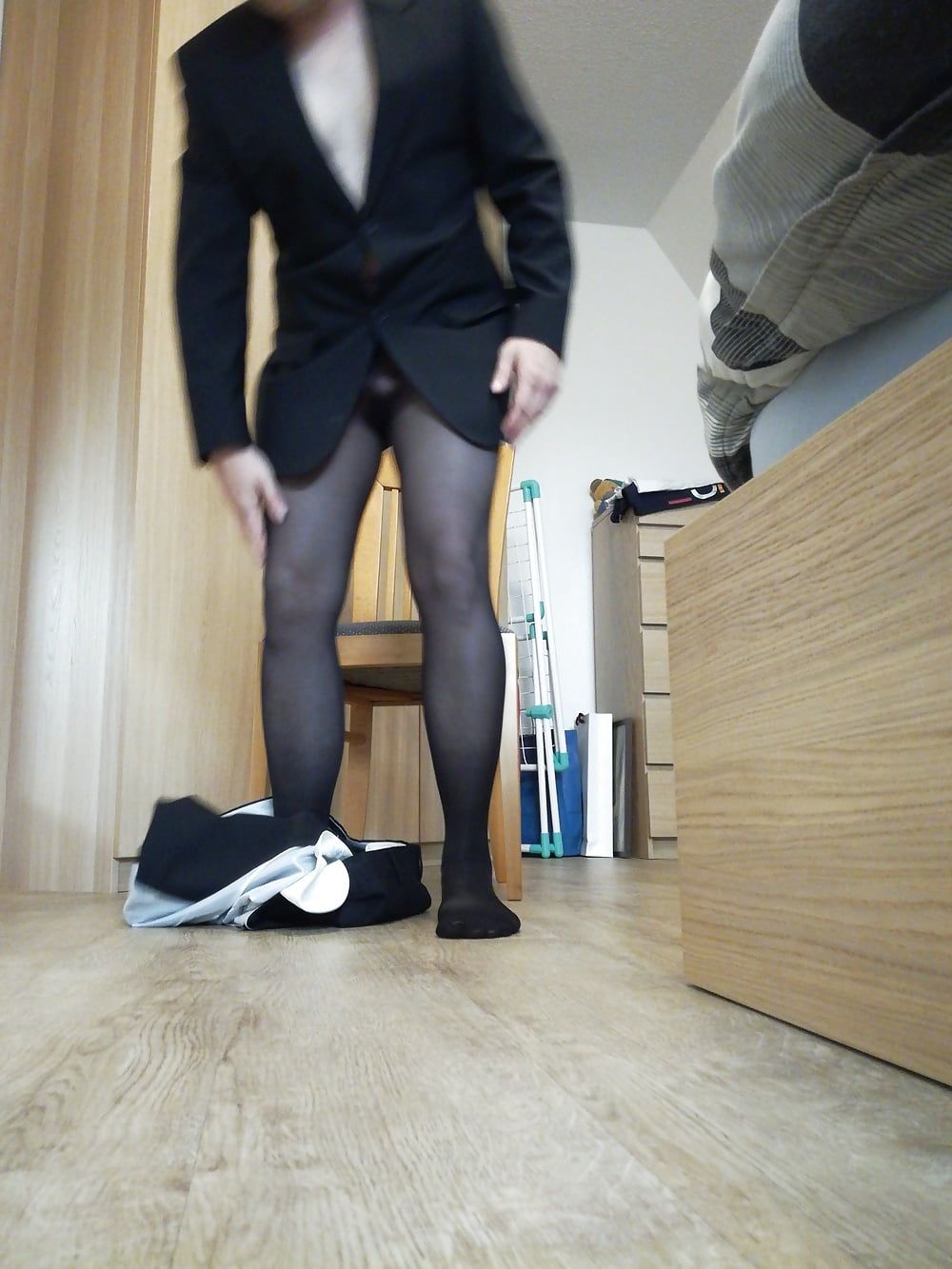 Wearing my black pantyhose again #48