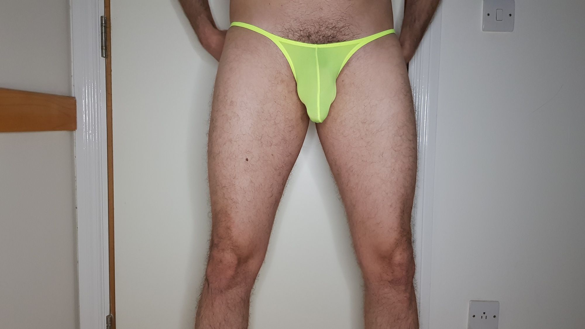 Oiled Bulge in yellow briefs #8