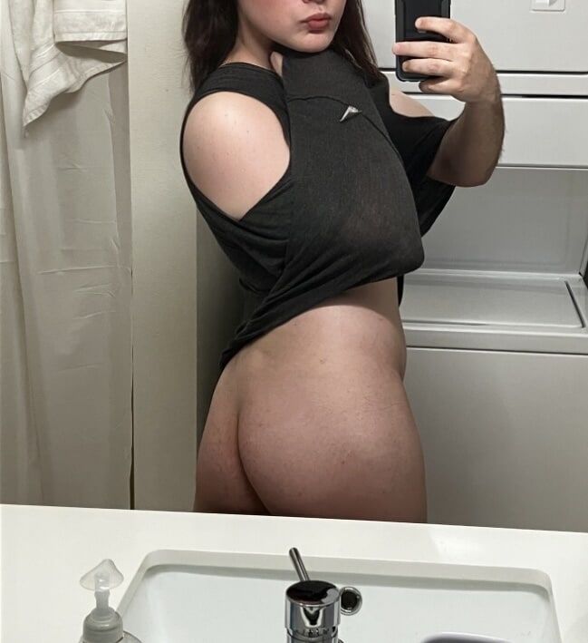 Exposed sissy shows off ass