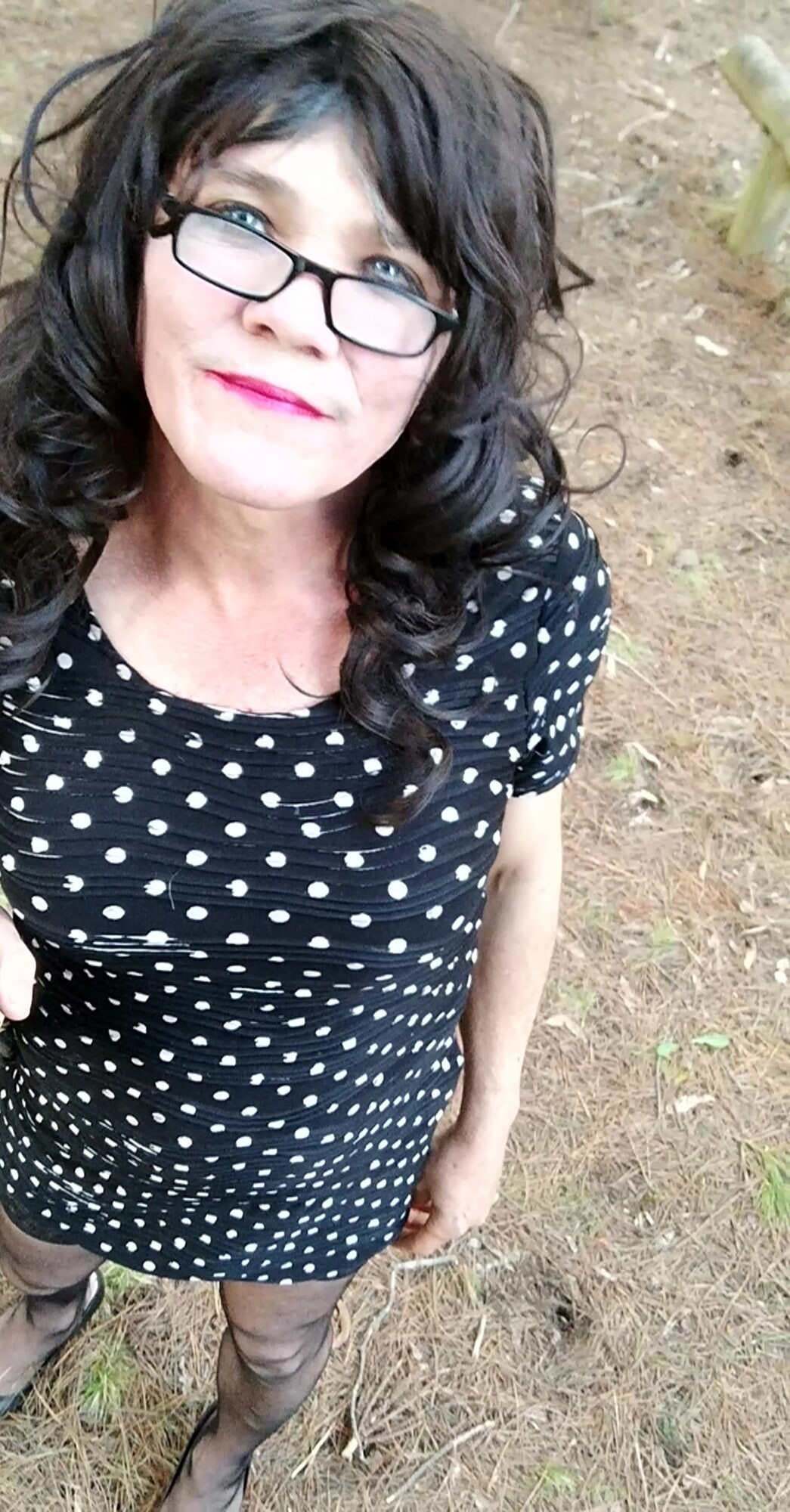 Crossdress Roadtrip- Short pokadot dress