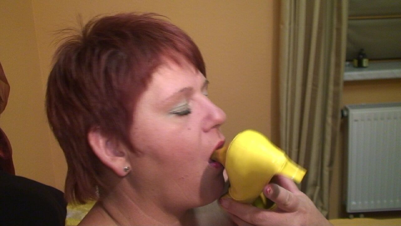 Yellow high heels into my hot hole #4