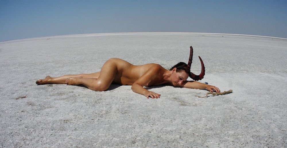 Lying on the salt lake Elton #11