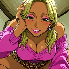 Tanned Milf With HUGE Boobies in Pink Sweater
