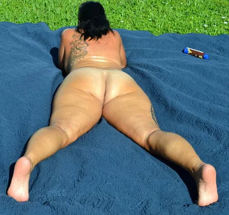 fuck toy sunbathing in yard         