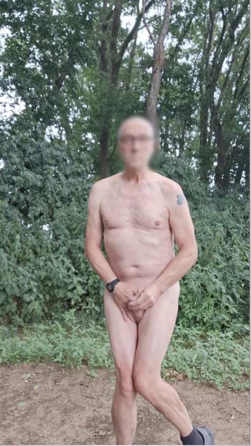 exhibitionist public forest naked sexshow edging cumshot #30