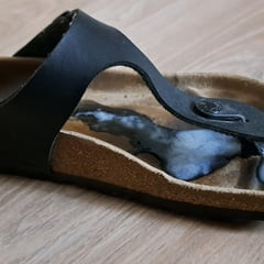 My girlfriends sweaty sandals 