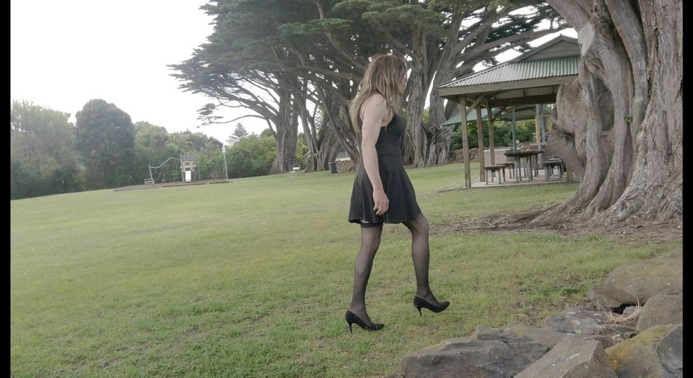 Crossdress Roadtrip- Walk in the Park - Black Dress #21