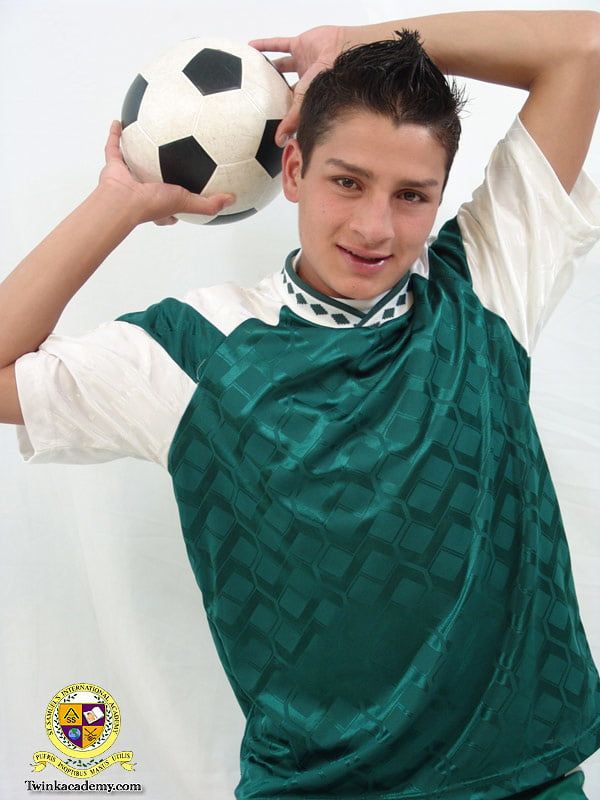 Latino teen Ferdynan poses after soccer practice #4