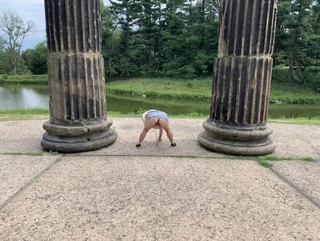 sexy bbw outdoors at the park         