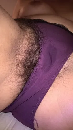 hairy wet wife in purple panties         