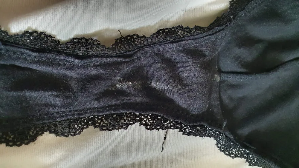 Cum on used Black panties #3