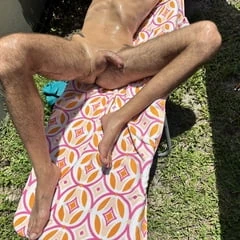Husband Tans Naked