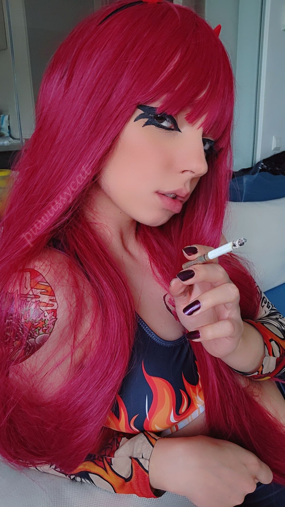 Goth Metal Girl Smoking #7