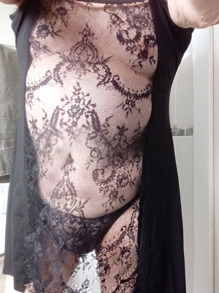 Black Lacey panties with a slip and a teddy #11