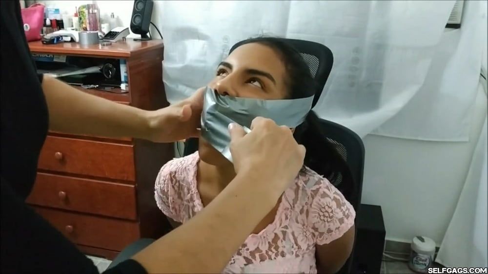 Petite Girl Silenced With BIG Tape Gag! - Selfgags #5