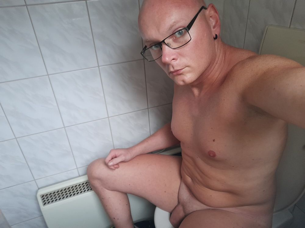 Showing my chubby ass and cute dick on toilet #5